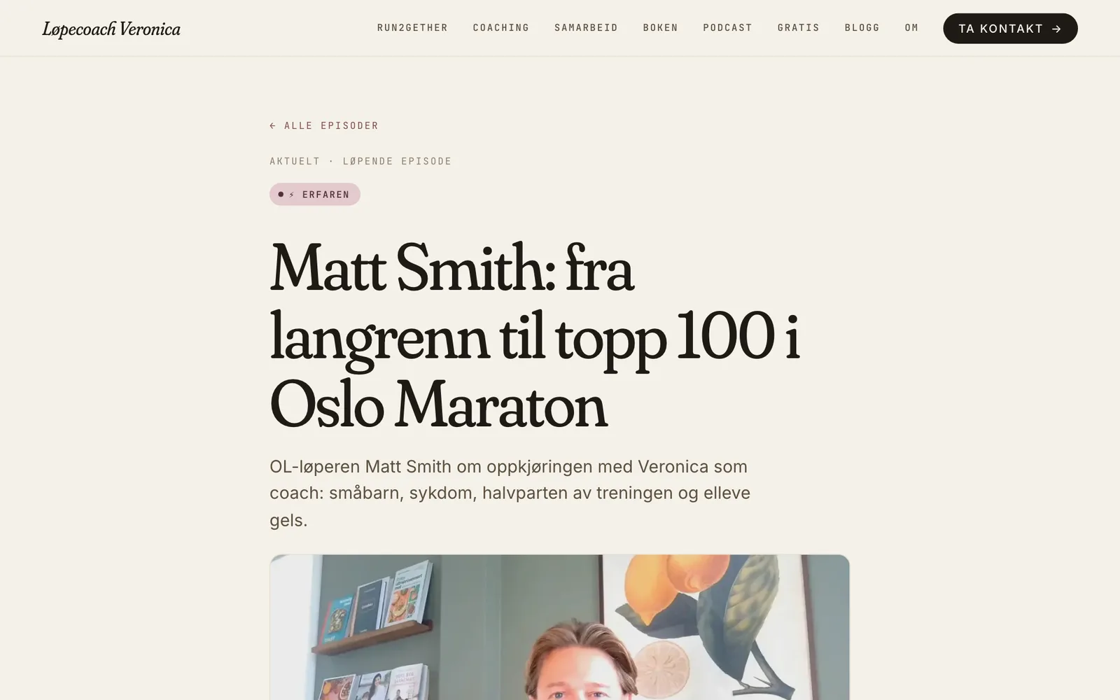 Skjermbilde av episodesiden til Matt Smith-episoden på veronicaundseth.no